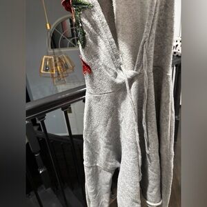 Grey embroidered hoodie